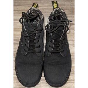 Dr Martens Bonny II Air Wair Boots Men's Size 9M Black Combat Boots Canvas/Suede